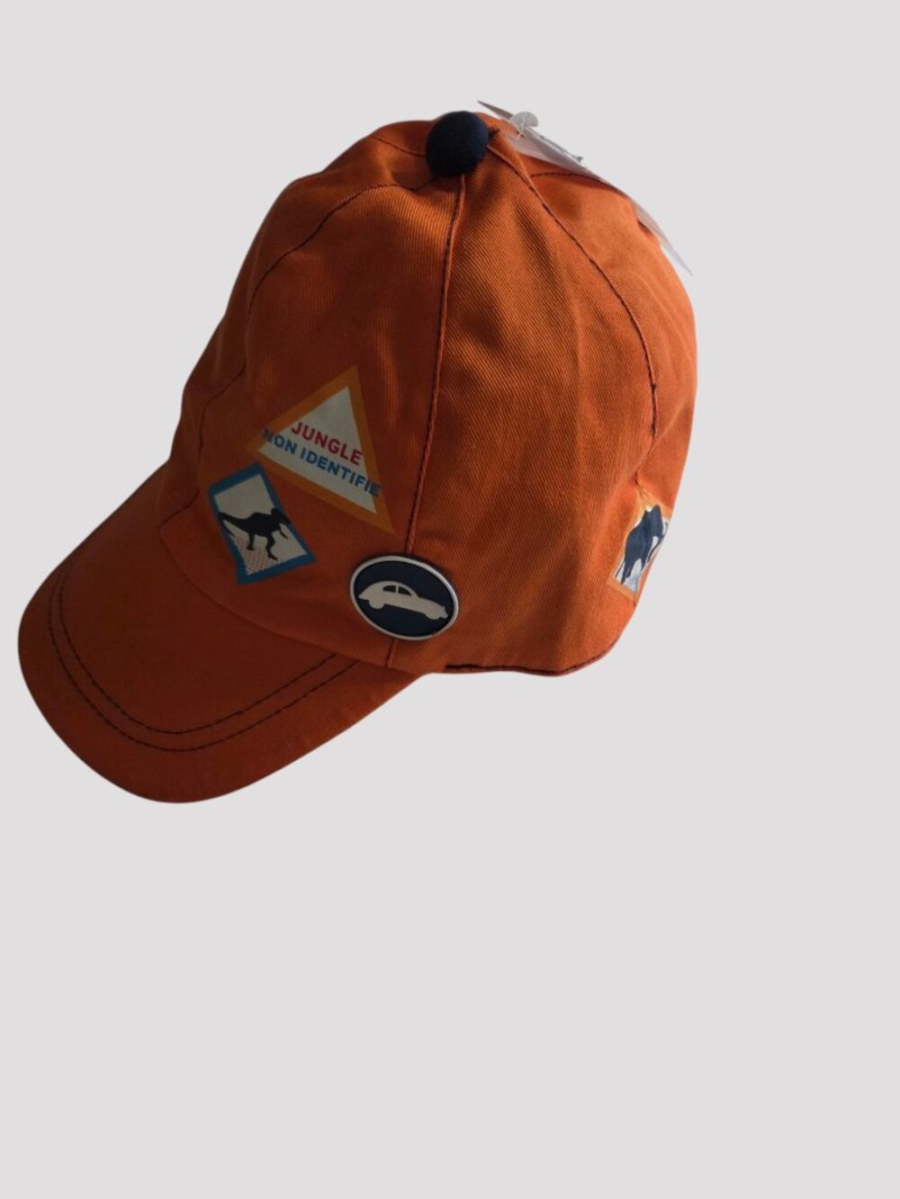 NWT Orange Jungle Dinosaur & Mammoth Graphic Cap (50 cm) Size 2-3X